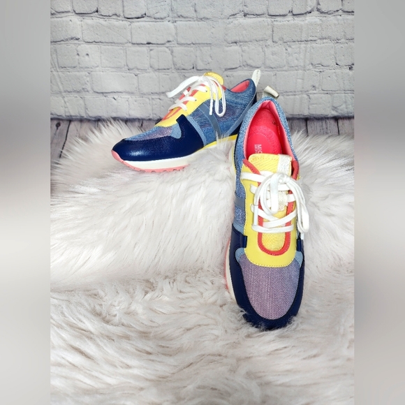 Michael Kors Maddy Mesh Trainer sneakers, Blue/yellow, Size 8 - Picture 7 of 10